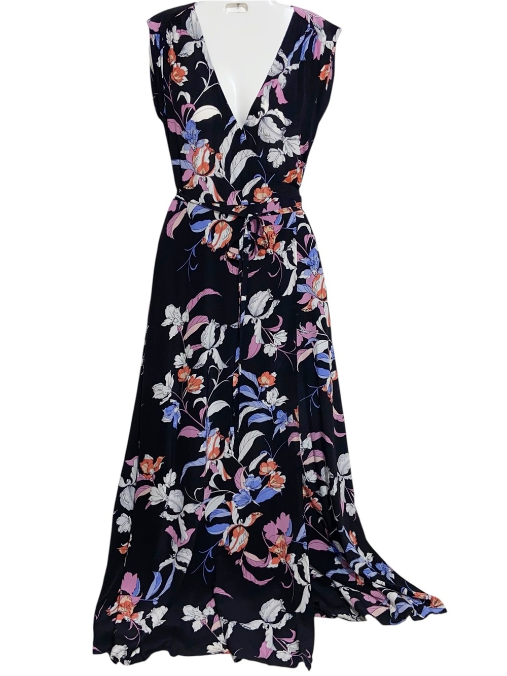 Yumi Kim Dress Womens Small Swept Away Silk Floral Wrap Maxi Fairy Feminine Boho